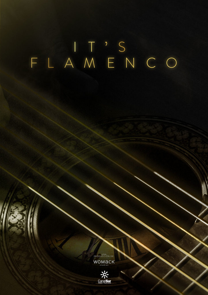 Cartel oficial It's Flamenco. Una producción Womack Studios.